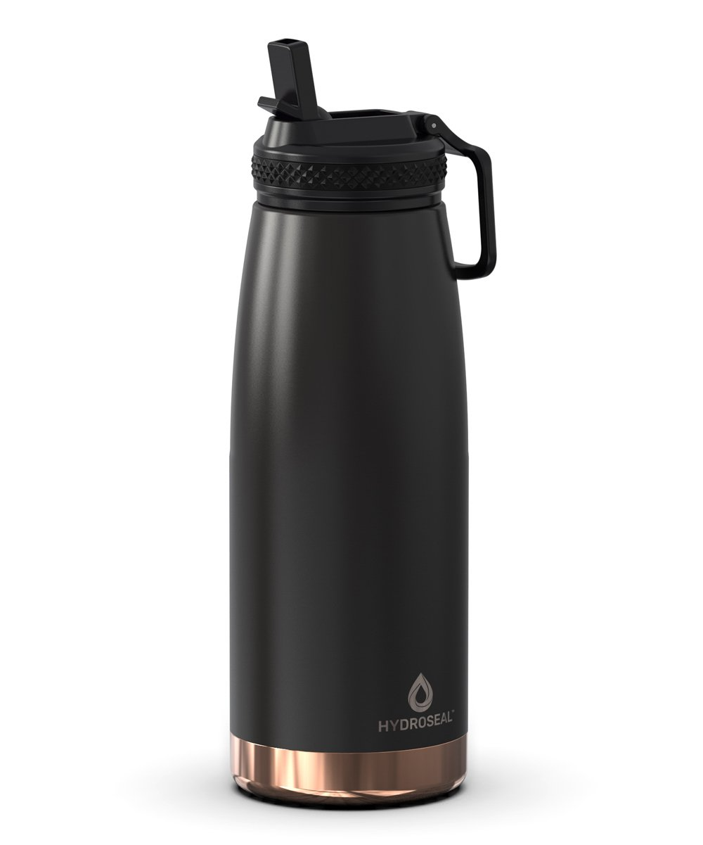 Deluxe-32- 32oz Copper Base Marble Bottle full black