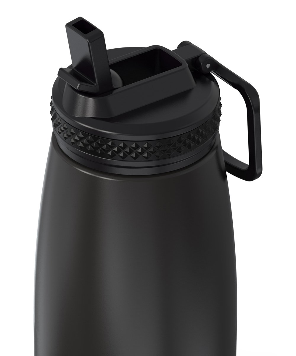 Deluxe-32- 32oz Copper Base Marble Bottle full black